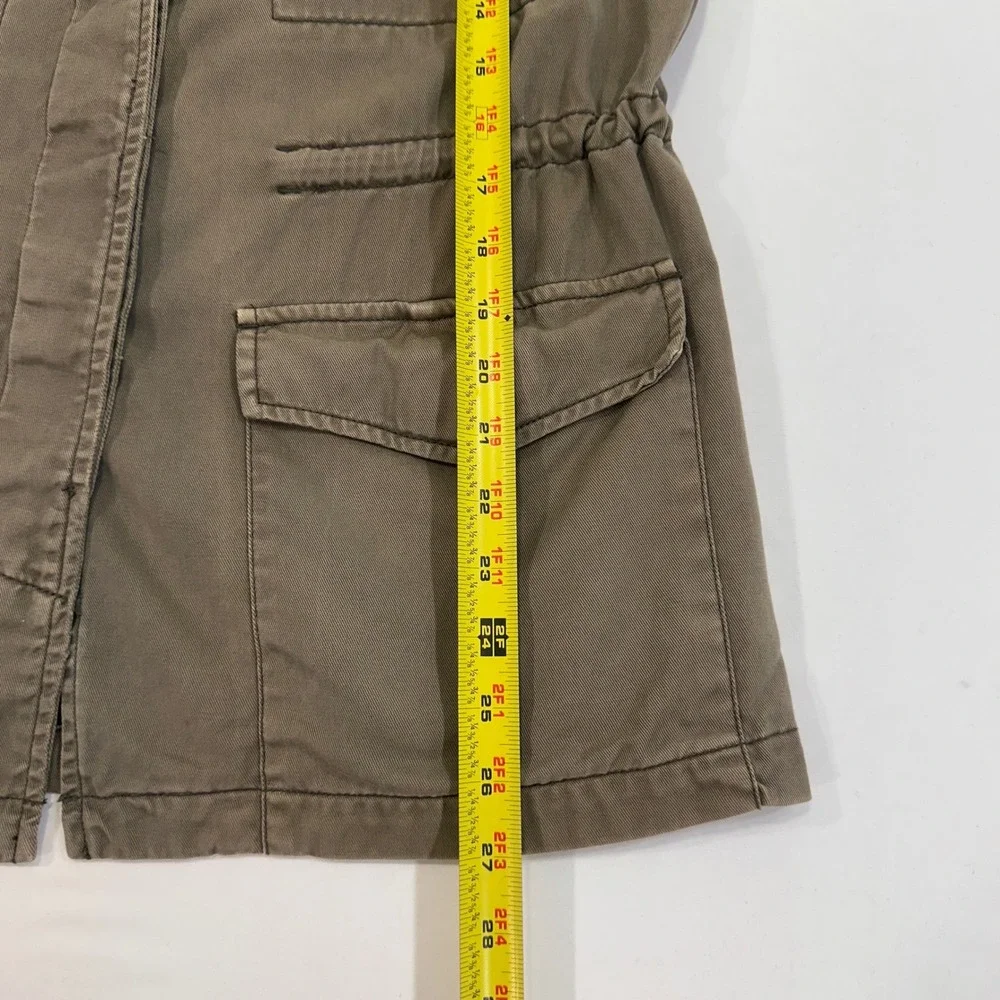 Sanctuary Utility Cargo Vest Womens Small Olive Green Drawstring Waist‎ Military